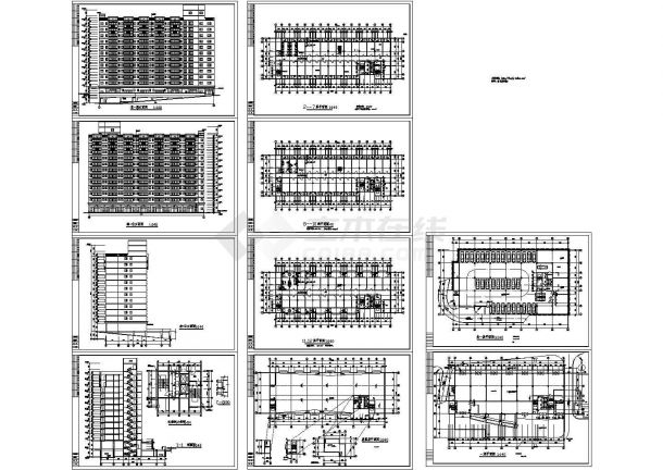 某1071平米12层学生宿舍建筑施工CAD图纸（长58.02米 宽20.7米）-图一
