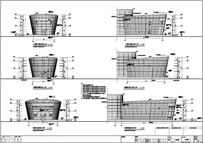 某3层博物馆CAD详细构造大样施工图立面图_图1