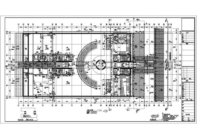 某长126米 宽60米 地下1地上3层17033.19平米战役纪念馆单体CAD建筑施工图纪念馆一层平面图_图1