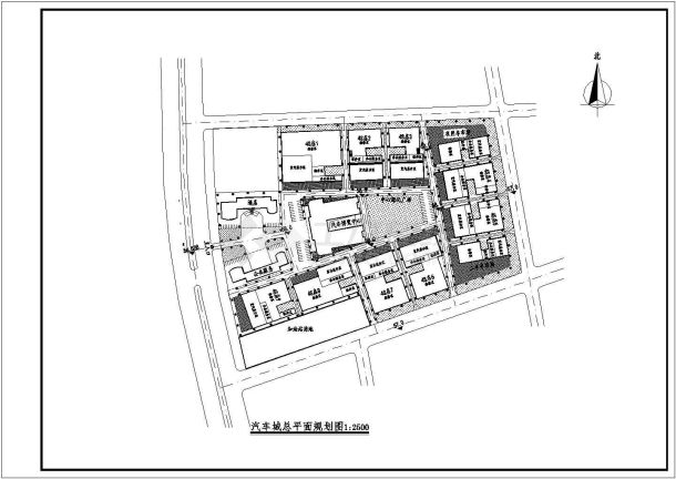 某汽车城总平面规划方案设计图-图一