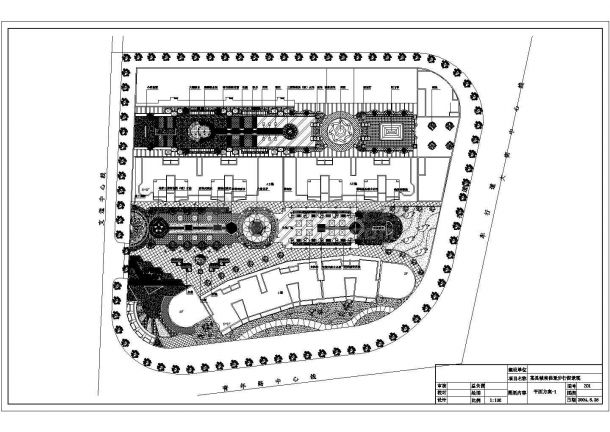 某县城南佳景步行街景观CAD详细完整构造设计图-图一