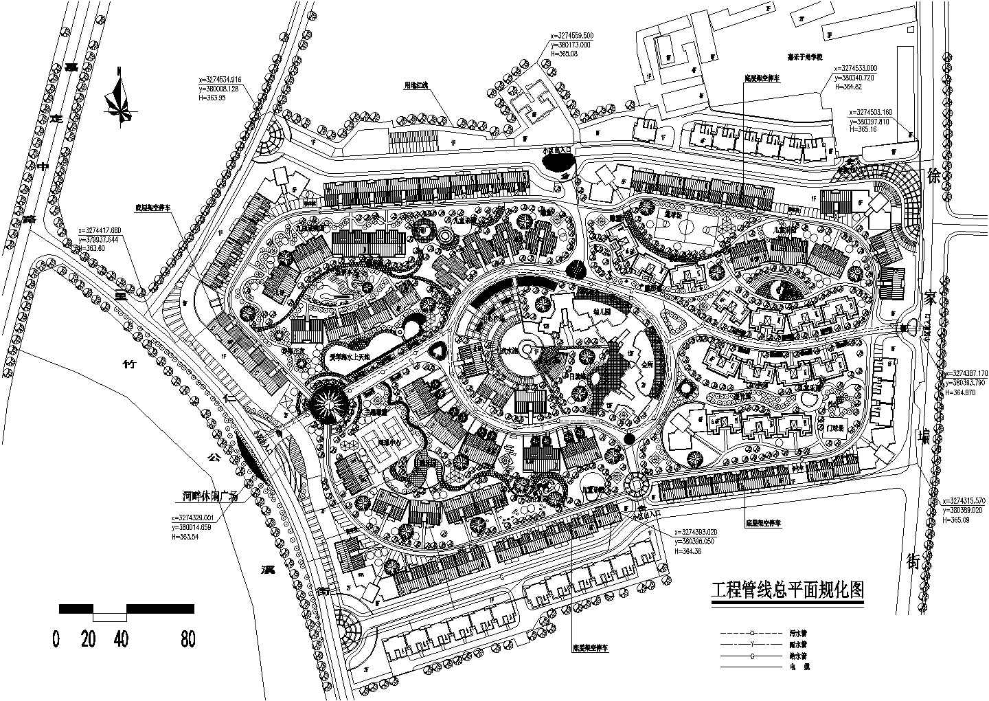 某住宅小区CAD大样构造设计总图