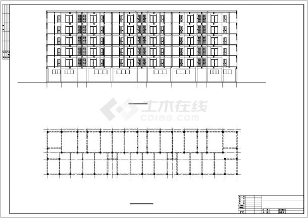 某3694平米六层商住楼剖面及顶层结构CAD大样详细图-图一