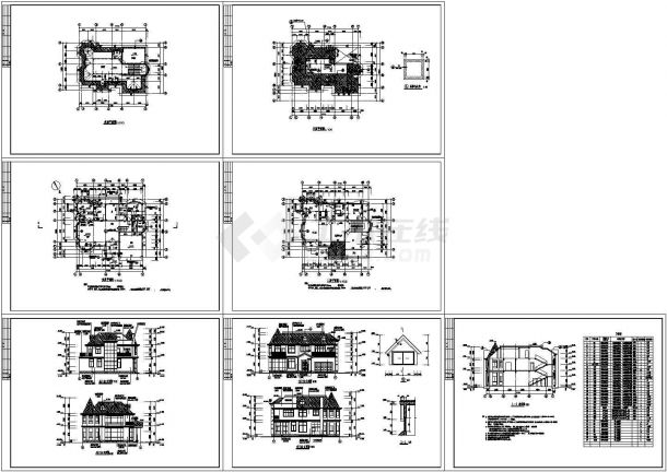 二层新中式别墅建筑设计施工图-图一