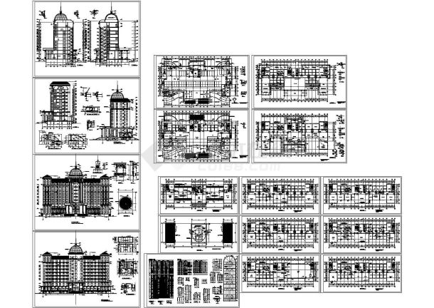 十层行政办公楼全套建筑设计CAD图-图一