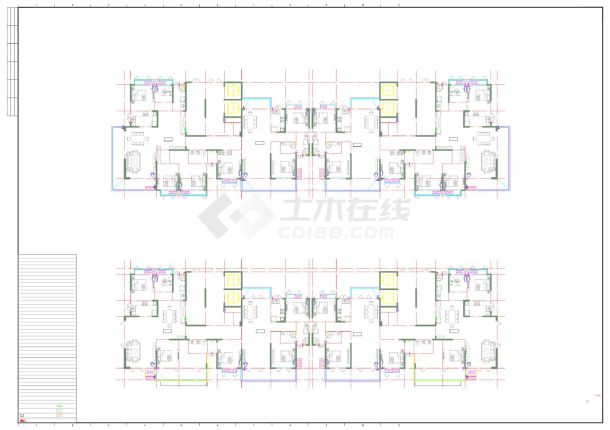 110 户型2x二梯二户。两个单元。四房两厅两卫 三房二厅二卫。标准层662平米。平面矩型平排，梯靠北。32层带立面剖面-图二