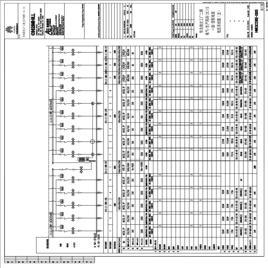 HWE2CD15E-0305电气-生产用房(大)13一层-变配电室低压系统图（五）.pdf-图一