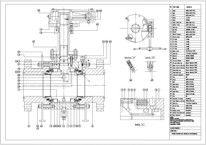 某高压球阀CAD施工节点设计图纸_图1