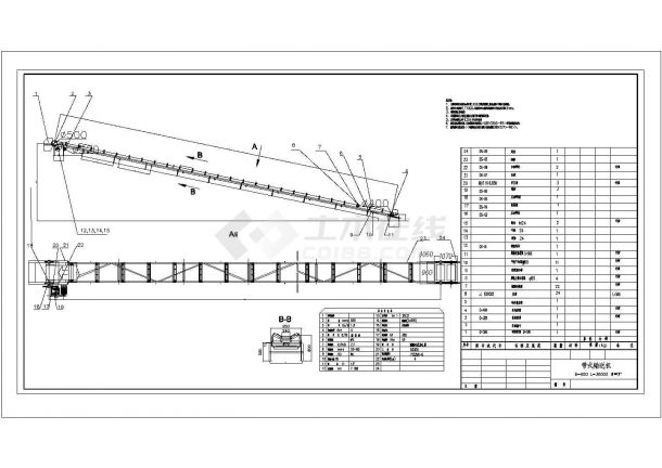 某皮带运输机CAD施工节点设计图纸-图一