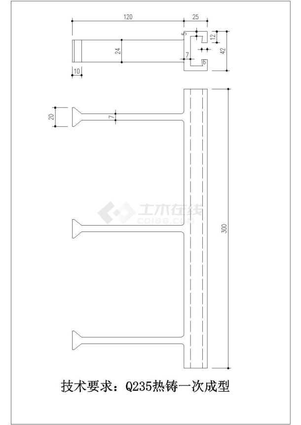 某预埋槽CAD详细完整构造施工图-图二