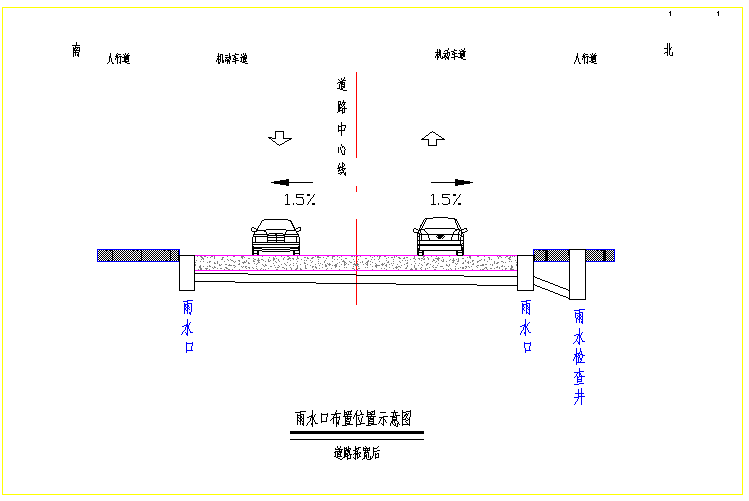 [四川]产业园排污管网整治工程施工雨水口布置位置CAD示意图