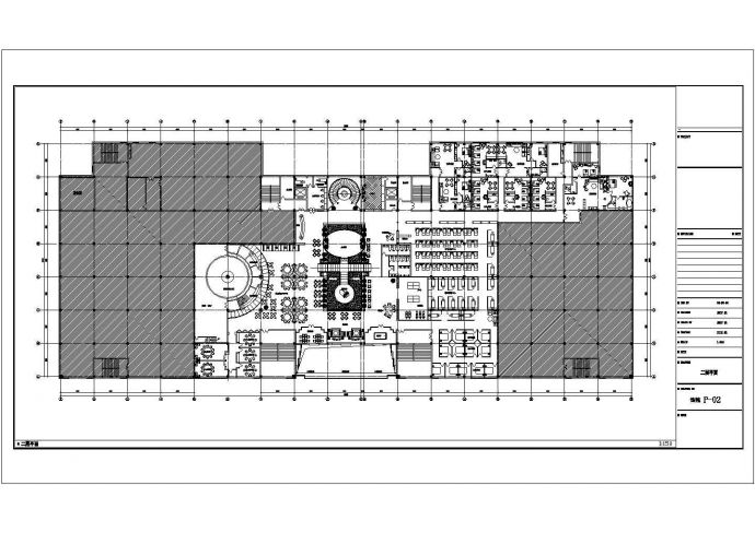 [北京]五星级洗浴中心CAD施工图二层平面图_图1
