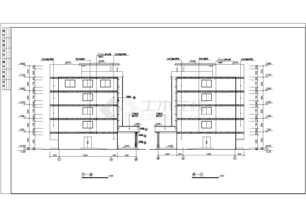 净峰医院综合楼全套建筑CAD图-图二