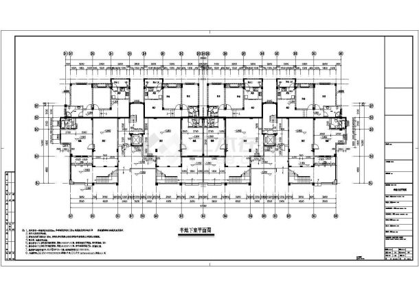 某四层花园洋房建筑施工CAD图-图一