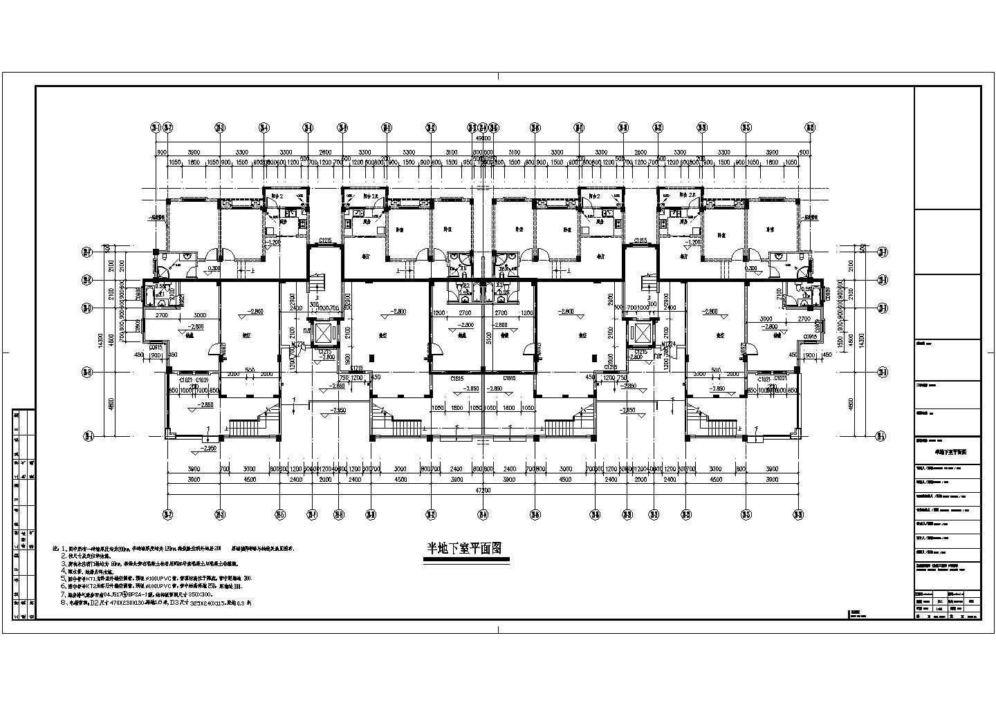某四层花园洋房建筑施工CAD图