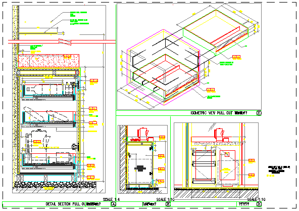 某大酒店角套套房施工酒吧柜CAD设计详图