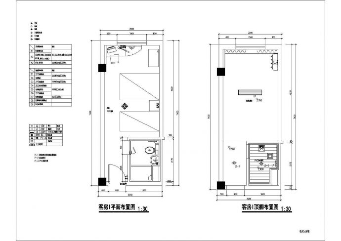 某宾馆装饰改造工程客房CAD详细节点平面大样图_图1