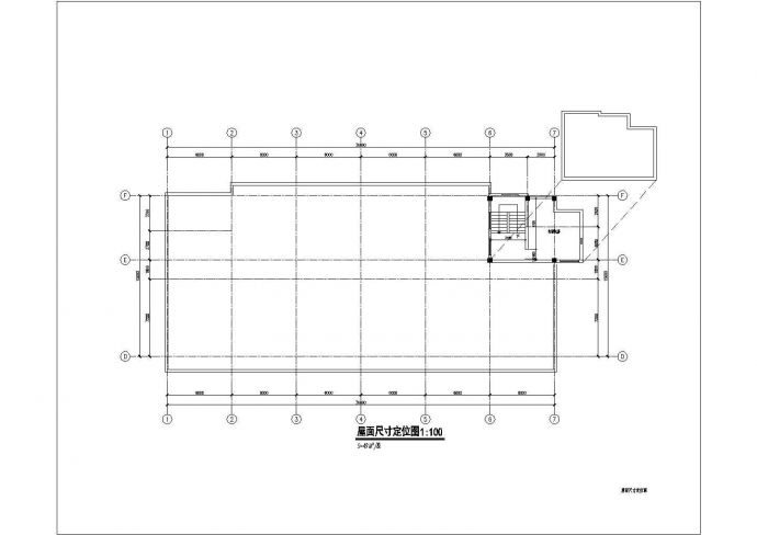某宾馆装饰改造工程屋面尺寸CAD详细节点定位图_图1