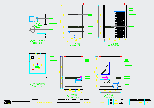 某美容美发新闸路店CAD设计构造图