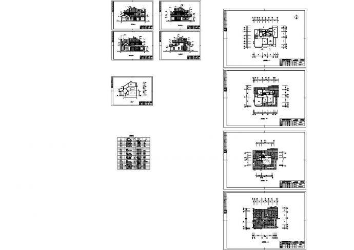 昆山流连小区三层别墅建筑设计cad图纸，共10张_图1