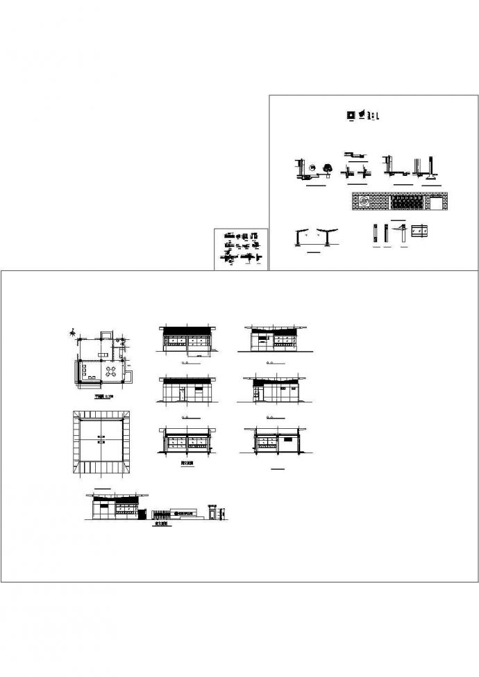 厂房设计_【四川】某厂房入口门卫室设计施工CAD全套图纸_图1