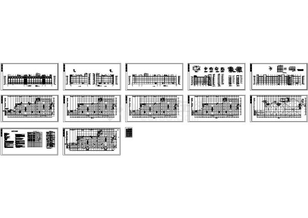 西安市第四军医大学口腔医院五层全框架结构综合楼设计cad图，共十二张-图一