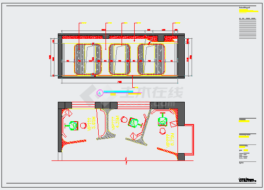 某理发造型店CAD设计详细完整施工图二层立面-图一