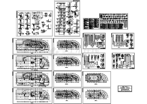 某19595㎡九层框架结构酒店设计cad全套建筑施工图（含设计说明，17张图）-图一