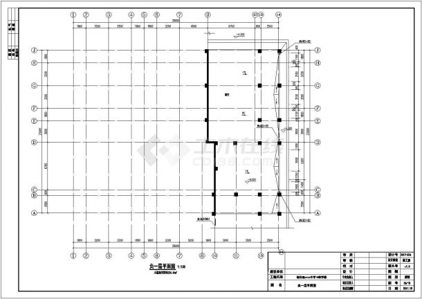 中学6层教学楼建筑设计施工图-图一