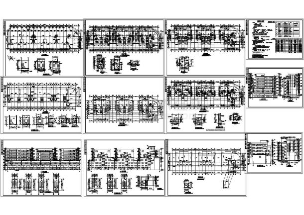 4737平方米六层框架结构住宅楼设计建筑施工cad图，共十二张-图一