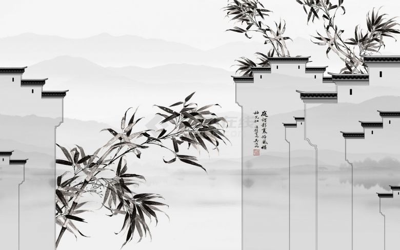 中式山水壁纸壁画 (53).jpg-图一