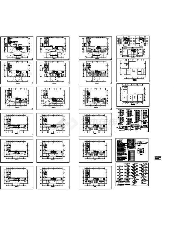 七层国检局办公楼电气施工cad图，共二十四张-图一