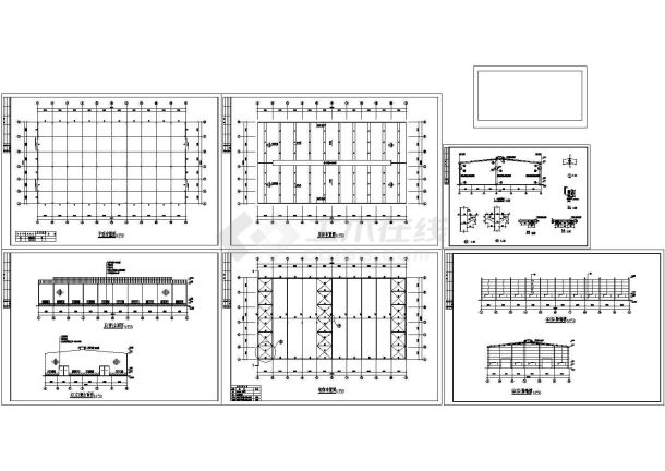 某跨钢结构厂房结构施工图-图一