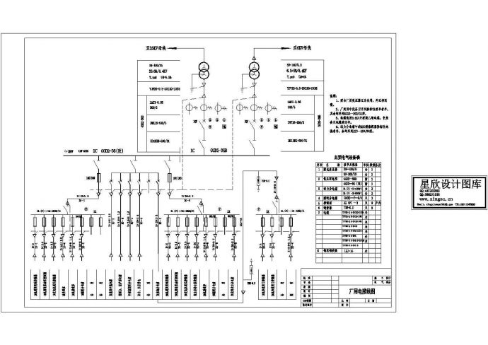 水电站厂用电接线设计cad图纸_图1