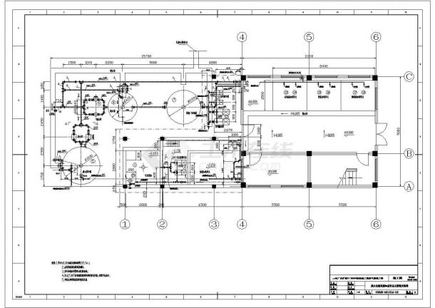 某电厂脱硫废水处理CAD给排水构造详细系统图纸-图一
