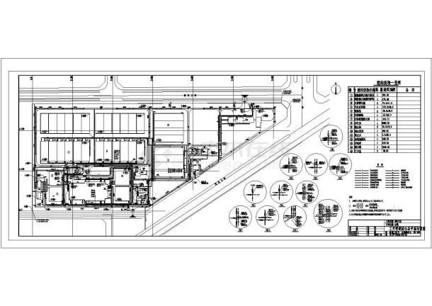 [营口]污水厂全套工艺工艺管道综合总平面CAD布置图-图一