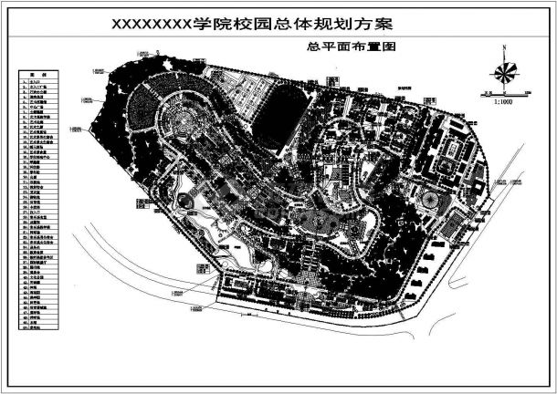 某地区学校规划设计施工CAD参考图-图一