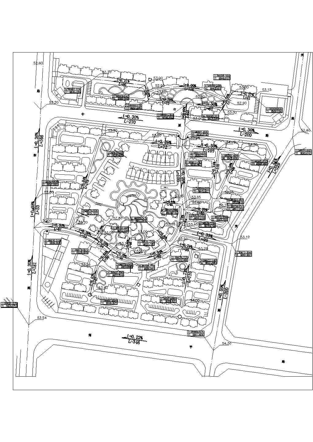 住宅小区规划设计cad图（15万平方）