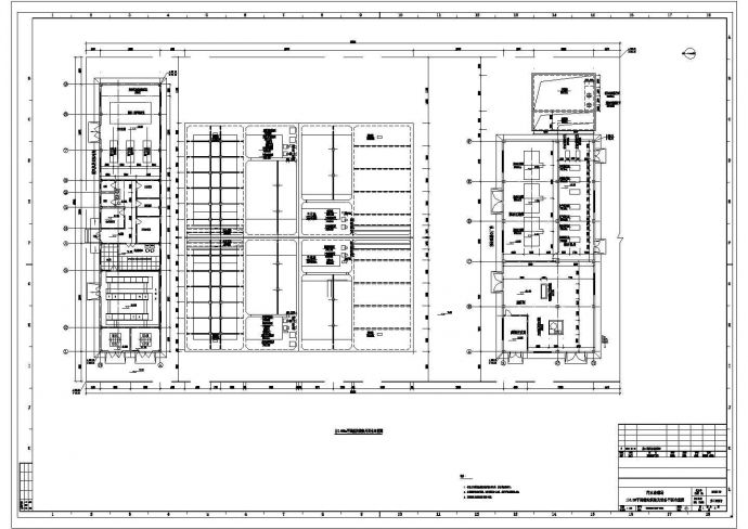 某污水处理场平面建构筑物及设备CAD设计平面布置图_图1