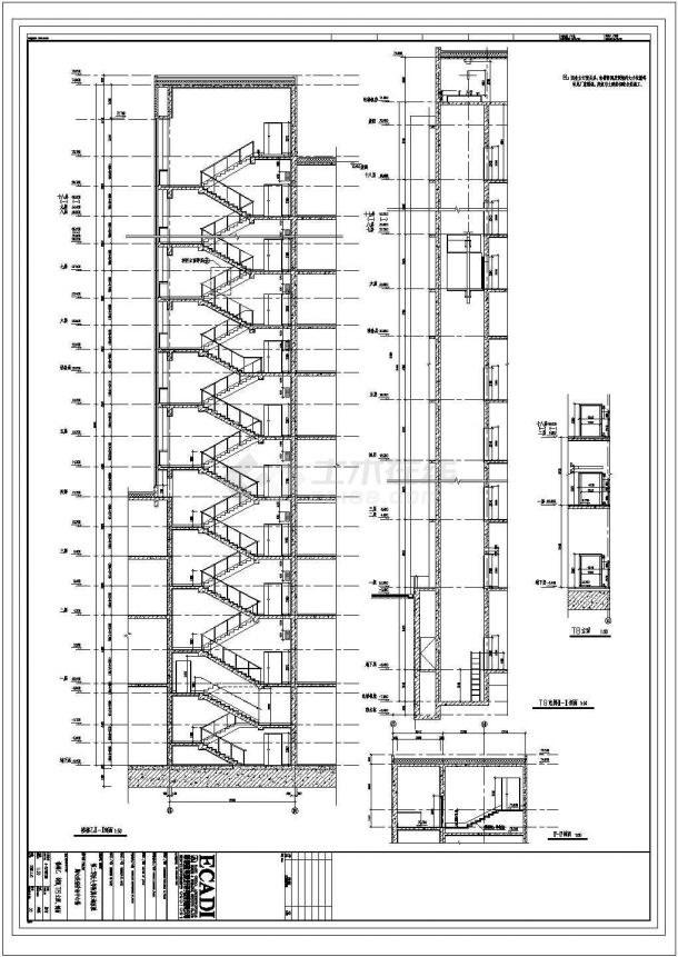 某医院CAD详细完整施工图楼梯-图二