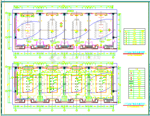 某生态园林主题会议酒店二层会议室平面及天花图CAD设计图纸-图一