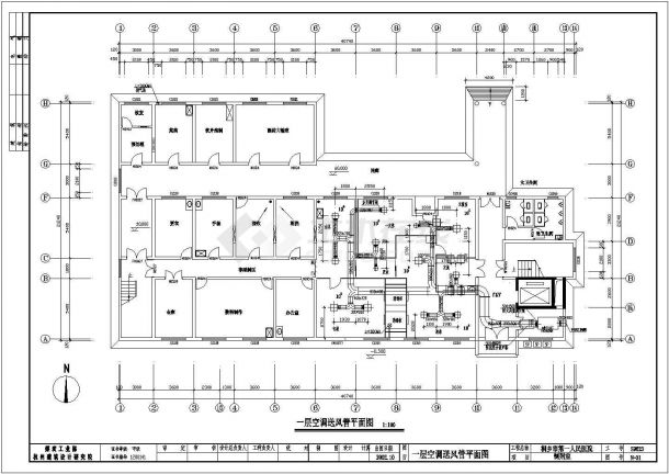 某医院制剂室通风1层CAD大样节点设计施工图-图一