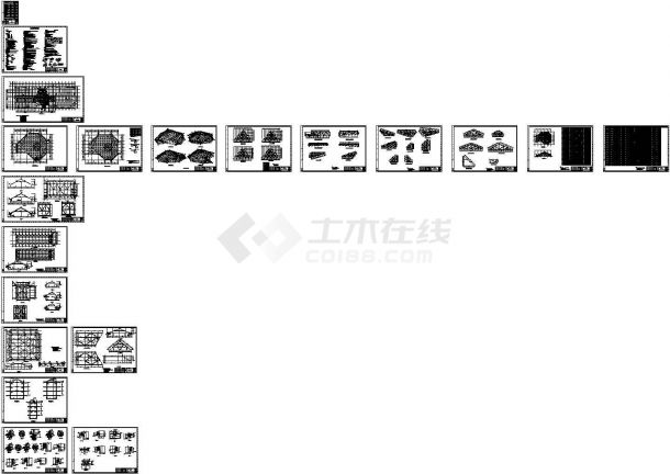 南京某商业广场中庭大跨度钢结构施工CAD图纸-图一