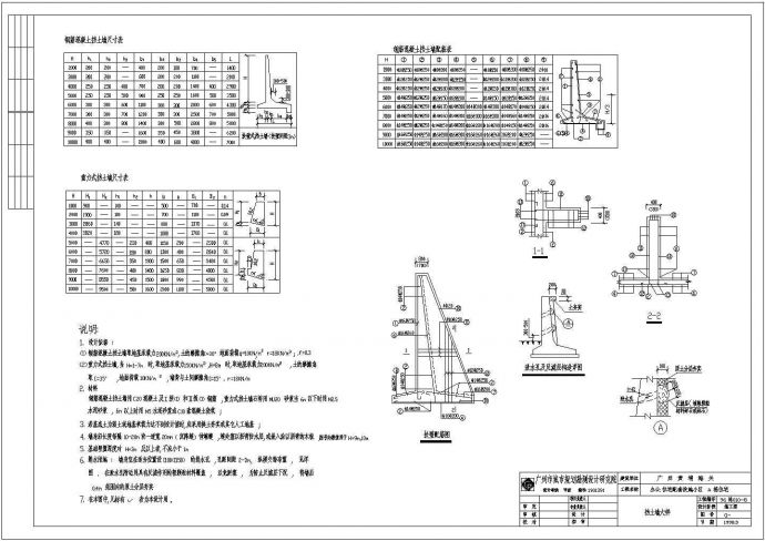 某工程重力式挡土墙CAD图_图1