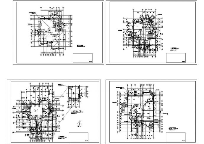 两层14.50&20.20米别墅施工CAD图，包含效果图及说明、屋顶平面图_图1