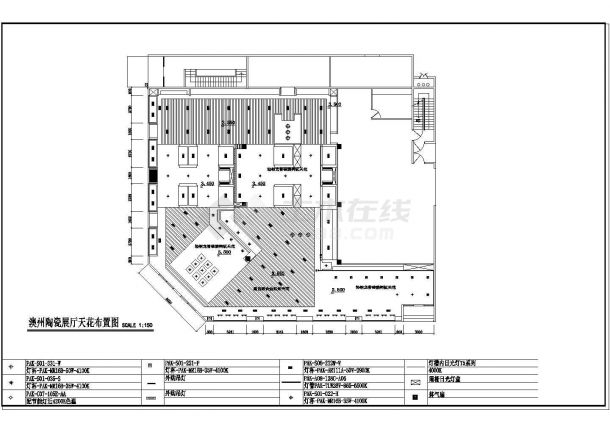 江苏省南通市北上海家具城陶瓷展厅装修施工设计CAD图纸-图一