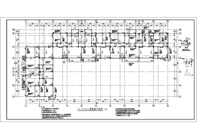 河南省登封市某四层商住两用框架结构施工设计CAD图纸_图1