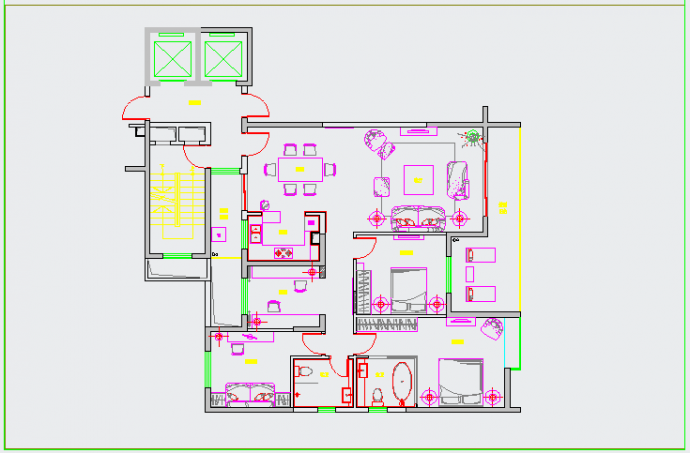 某会所及样板房CAD设计施工图平面图_图1