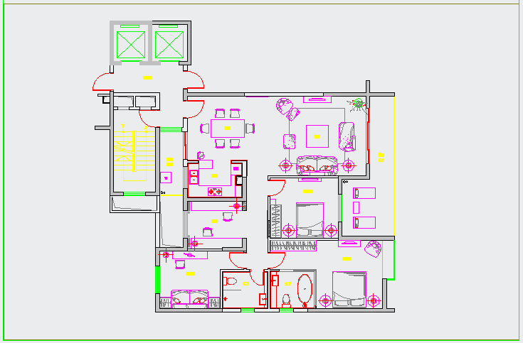 某会所及样板房CAD设计施工图平面图
