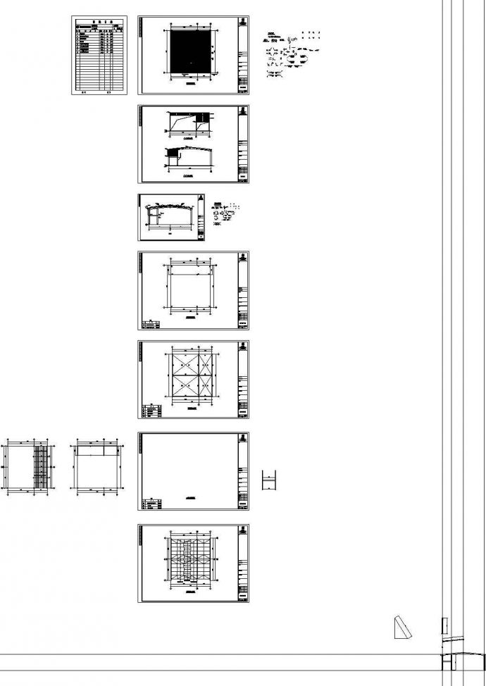 某二层门式钢结构厂房建筑施工图纸，共八张图纸_图1